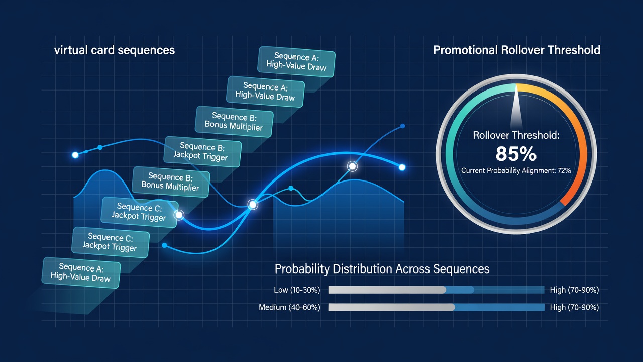 Detailed graph illustrating data points where virtual card probabilities meet promotional wagering requirements