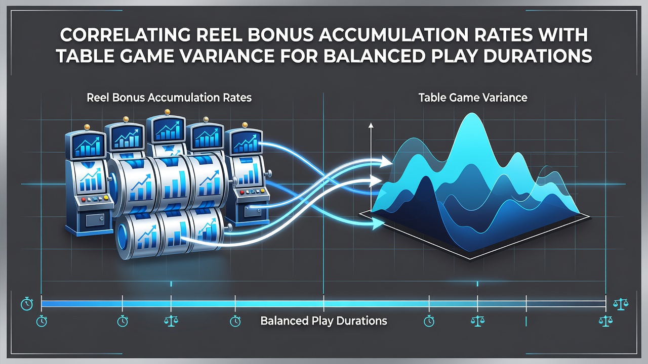 Charts showing correlation between slot bonus rates and table game variance over multiple sessions