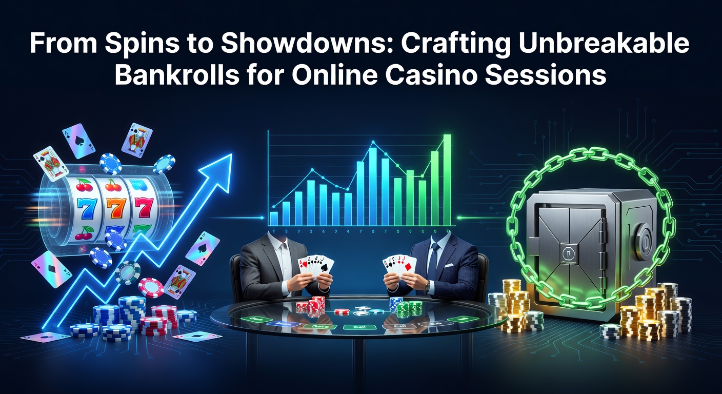 Player analyzing bankroll strategy on a laptop during an online casino session, charts and graphs visible on screen