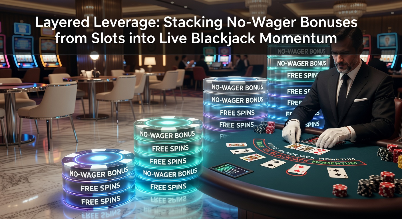 Vibrant slot reels cascading free spins into a dynamic live blackjack table, illustrating bonus momentum buildup