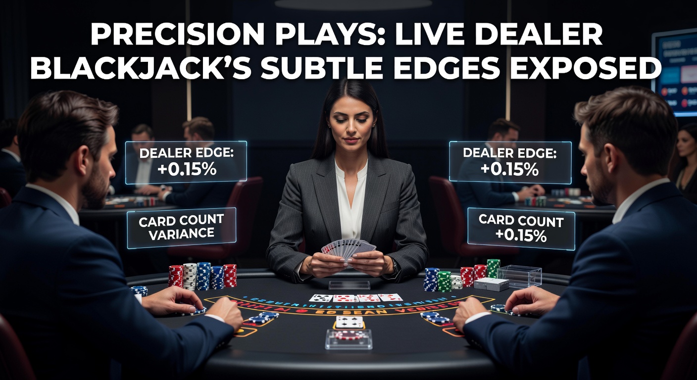 A live dealer blackjack table in action, cards fanned out under bright lights with chips stacked neatly beside player positions