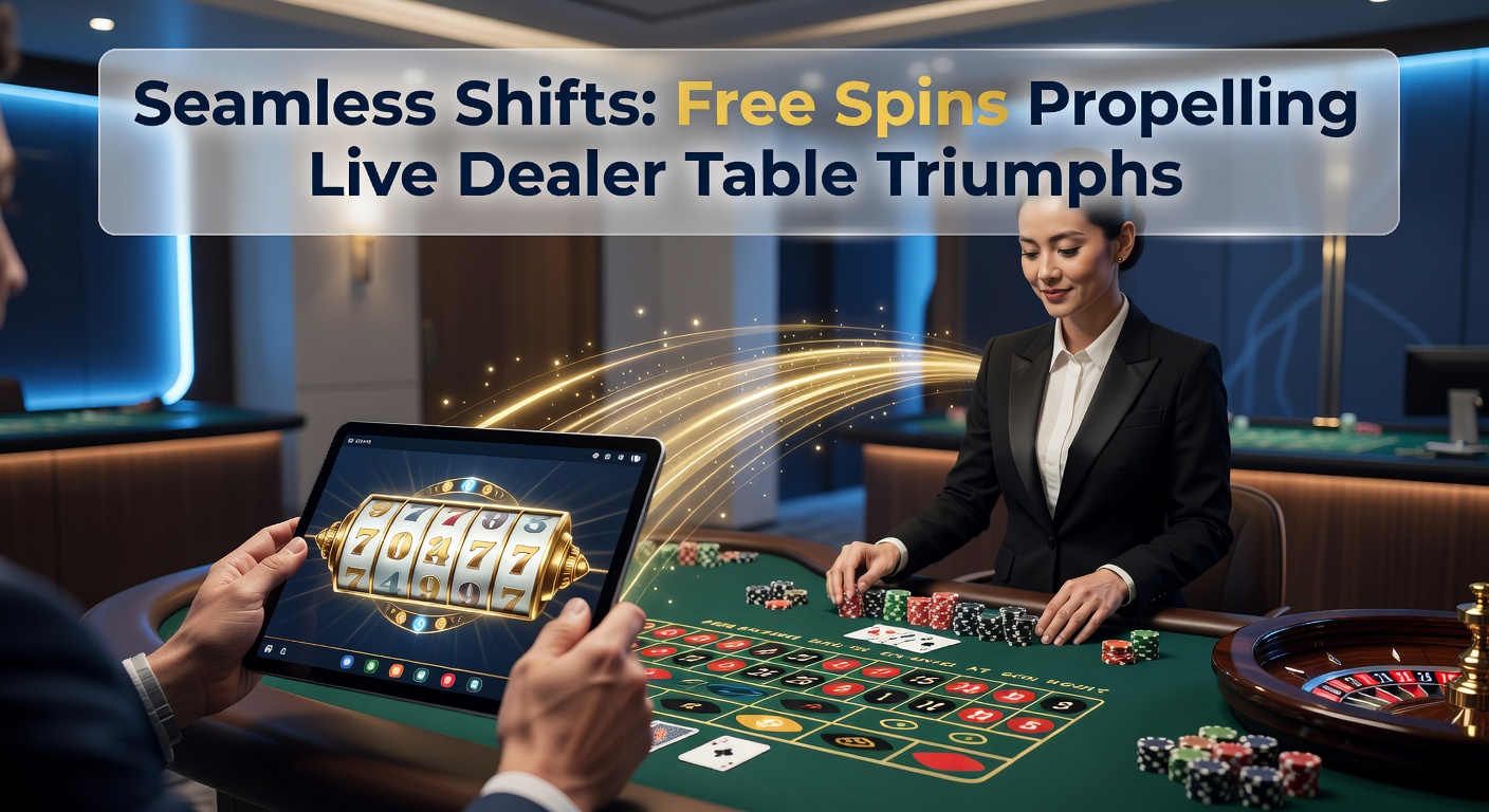 Dynamic casino scene showing slot reels transitioning to a live blackjack table with chips stacking up